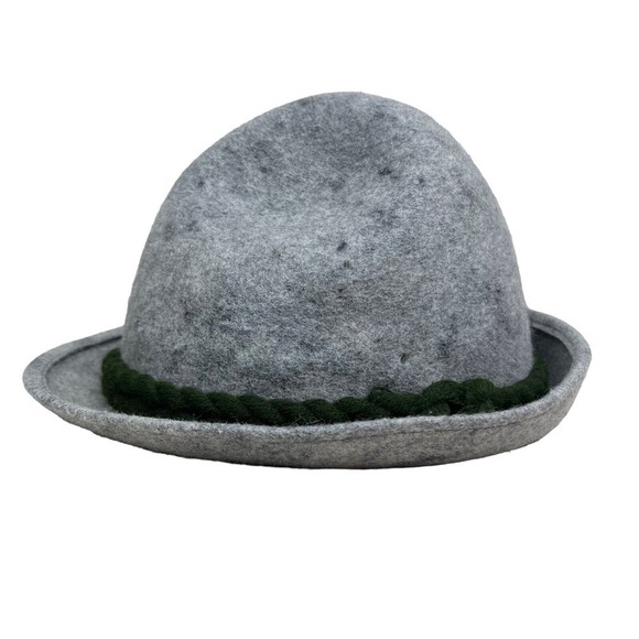 Dolomiten Lienz Hat Wool Gray Green Woven Detail Men Sz 21 in Made in Austria - Picture 2 of 6
